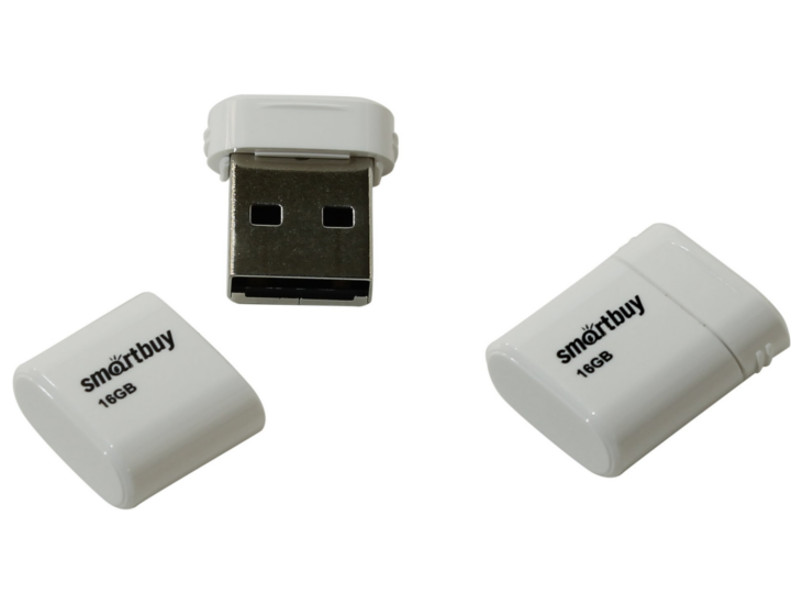 USB Flash Drive 16Gb - SmartBuy LARA White SB16GBLARA-W usb flash drive 64gb smartbuy easy white sb064gbew