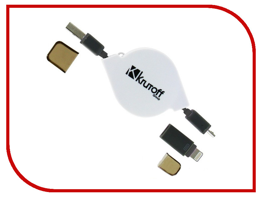 

Аксессуар Krutoff USB - MicroUSB + Lightning для iPhone 5/6 Black 14150