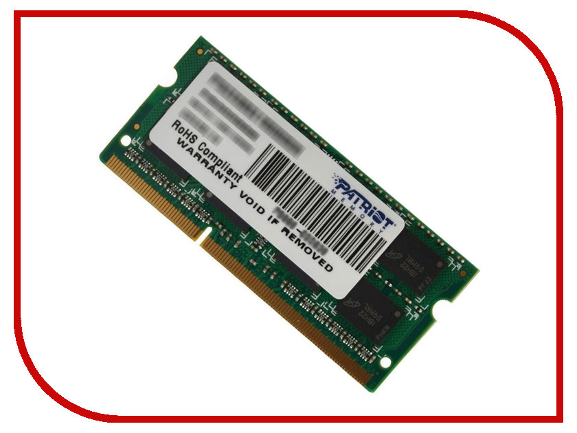 

Модуль памяти Patriot Memory DDR3 SO-DIMM 1600Mhz PC3-12800 - 2Gb PSD32G160081S