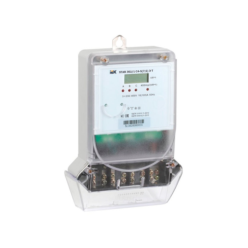 

Счетчик электроэнергии IEK STAR 302/1 С4-5(7.5)Э Т CCE-3C1-3-02-3, STAR 302/1 С4-5(7.5)Э Т