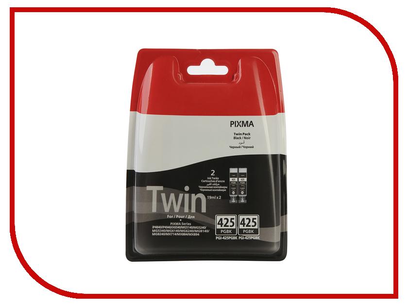 

Картридж Canon PGI-425PGBK TwinPack для Pixma MG5140/5240/6140/8140 4532B007, PGI-425 PGBK