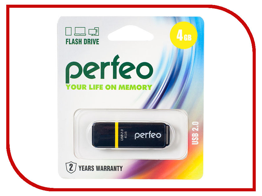 

USB Flash Drive 4Gb - Perfeo C01 Black PF-C01B004