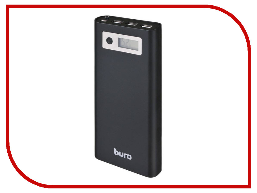 фото Аккумулятор Buro Power Bank 16000mAh Black RA-16000-3U-LCD-BK