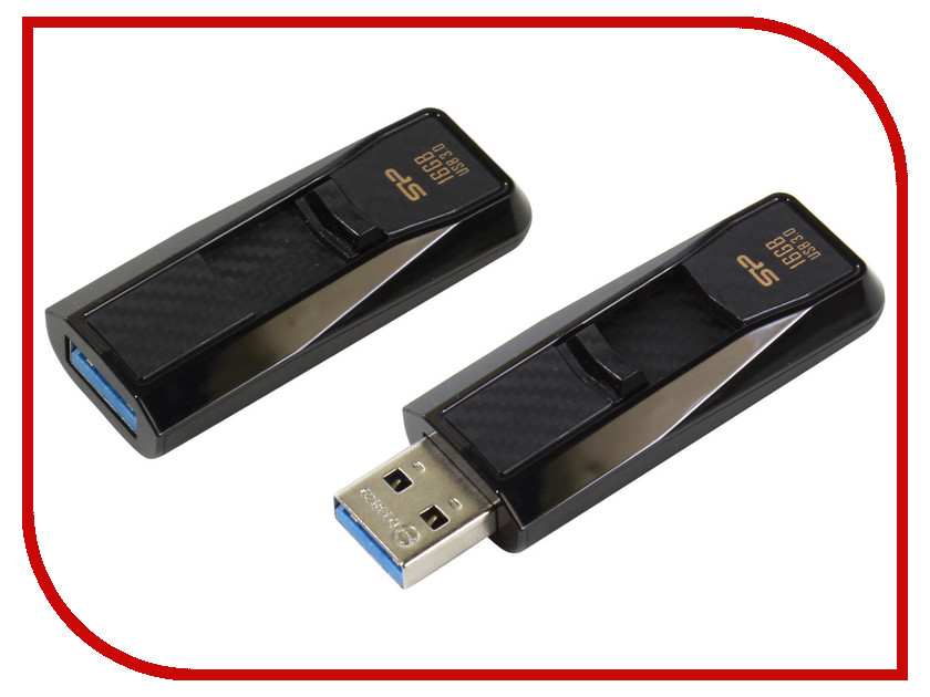 фото USB Flash Drive 16Gb - Silicon Power Blaze B50 USB 3.0 Black SP016GBUF3B50V1K