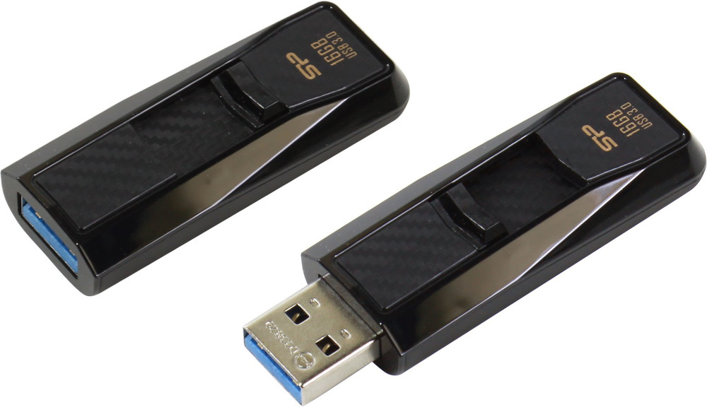 

USB Flash Drive 16Gb - Silicon Power Blaze B50 USB 3.0 Black SP016GBUF3B50V1K, Blaze B50