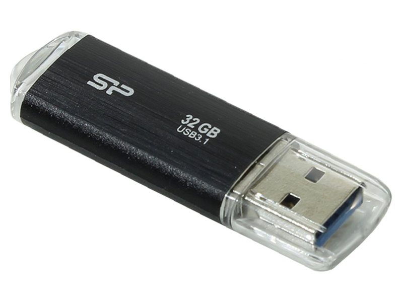 USB Flash Drive 32Gb - Silicon Power Blaze B02 USB 3.1 Black SP032GBUF3B02V1K usb flash drive 128gb silicon power blaze b06 usb 3 0 sp128gbuf3b06v1w