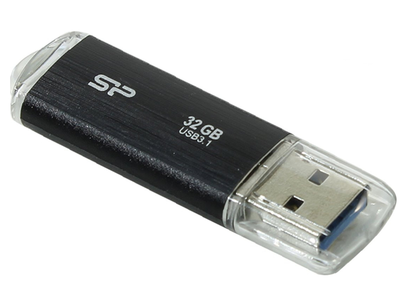 фото Usb flash drive 32gb - silicon power blaze b02 usb 3.1 black sp032gbuf3b02v1k