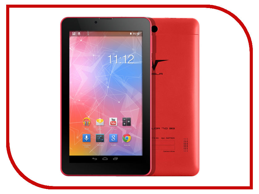 фото Планшет Tesla Neon Color 7.0 3G Red (Spreadtrum SC7731 1.2 GHz/1024Mb/8Gb/Wi-Fi/3G/Bluetooth/GPS/Cam/7.0/1024x600/Android)