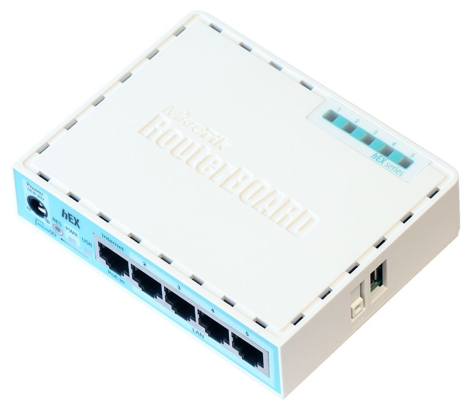 беспроводной маршрутизатор mikrotik rb750gr3 4xlan lan usb белый Маршрутизатор MikroTik hEX RB750Gr3