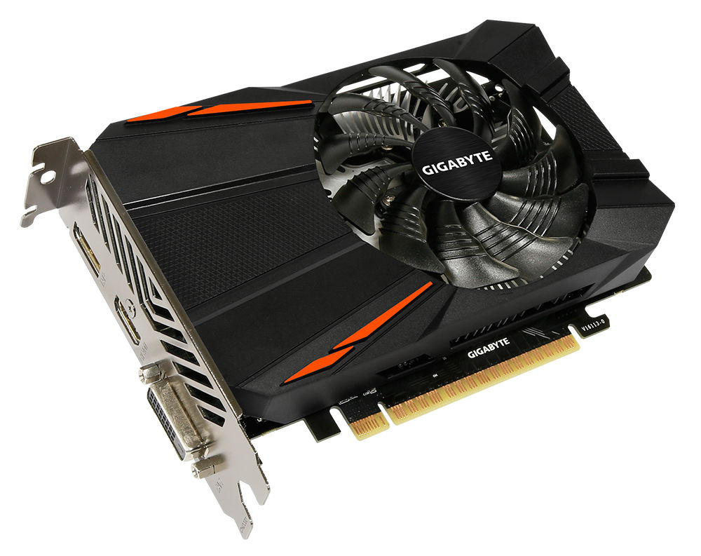 фото Видеокарта gigabyte geforce gtx 1050 ti 1290mhz pci-e 3.0 4096mb 7008mhz 128 bit dvi hdmi hdcp gv-n105td5-4gd / gv-n105td5-4gdv1.1