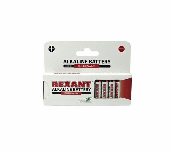 

Батарейка AAA - Rexant LR03 1.5V 1200 mAh 30-1011 (12 штук), LR03 1.5V 1200 mAh