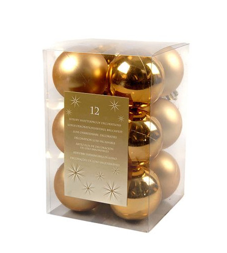

Украшение Kaemingk Набор шаров 12шт Gold 945526S