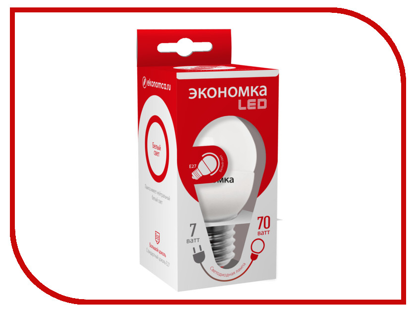 фото Лампочка Экономка Шарик GL45 7W E27 230V 4500K Eco_LED7WGL45E2745