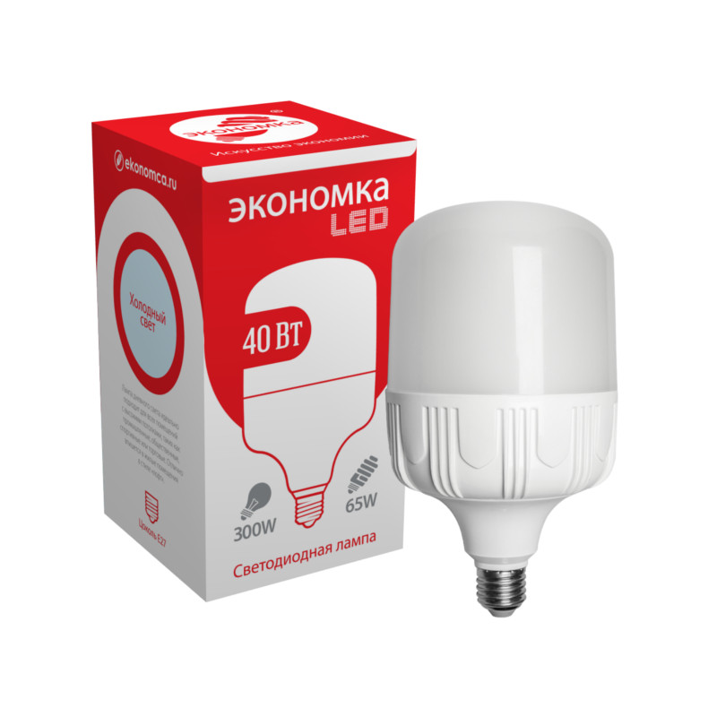 фото Лампочка Экономка LED E27 40W 220V 6500K 3500Lm Cold Light Eco40wHWLEDE2765