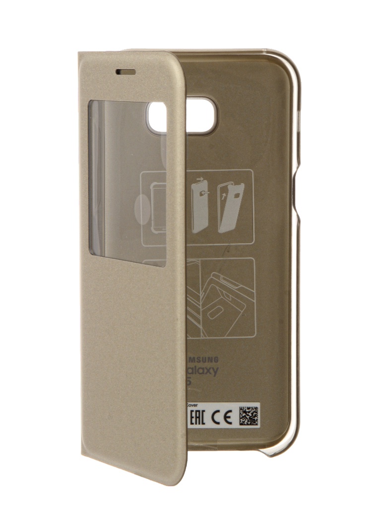 

Аксессуар Чехол Samsung Galaxy A5 2017 S View Standing Cover Gold EF-CA520PFEGRU, EF-CA520PFEGRU
