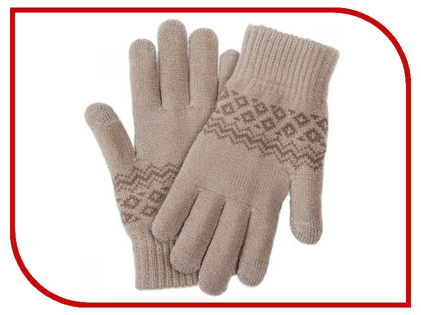 фото Теплые перчатки для сенсорных дисплеев Xiaomi Mi Wool Screen Touch Gloves Woman р.UNI Beige