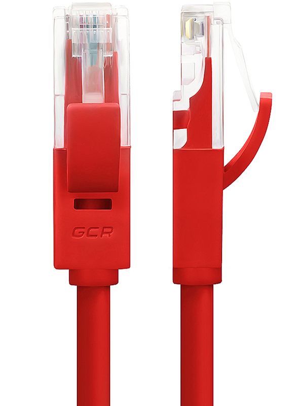 фото Сетевой кабель gcr utp 24awg cat.5e rj45 t568b 0.2m red gcr-lnc04-0.2m