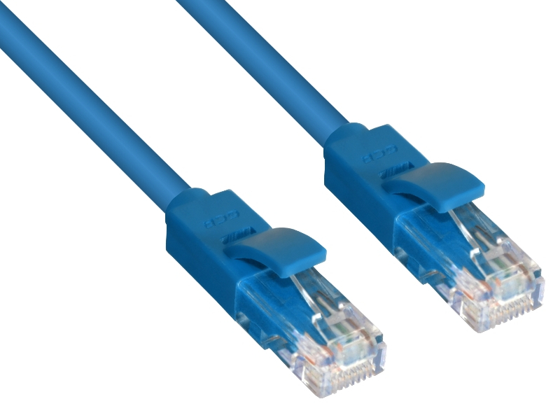 фото Сетевой кабель gcr utp 24awg cat.5e rj45 t568b 0.15m blue gcr-lnc01-0.15m