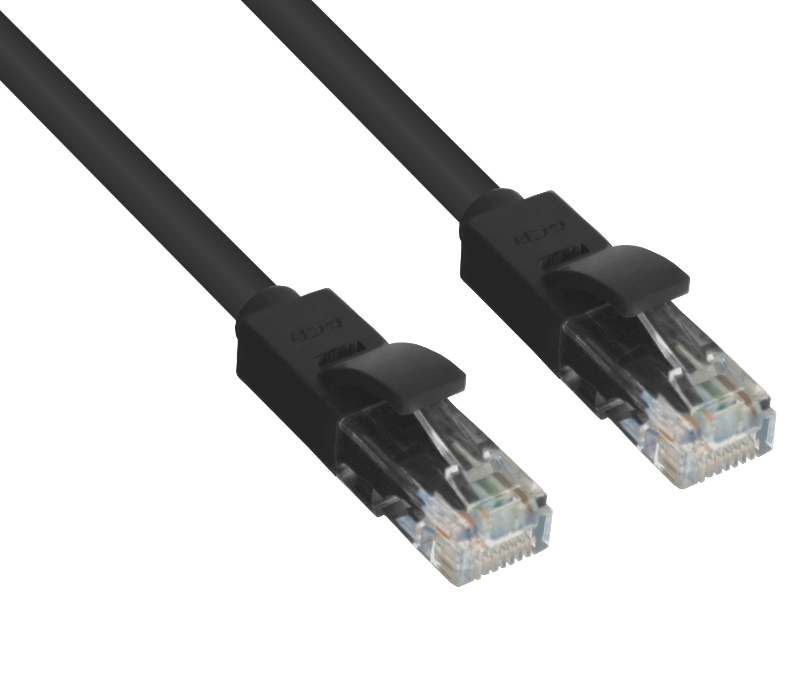 фото Сетевой кабель greenconnect utp 24awg cat.5e rj45 t568b 1m black gcr-lnc06-1.0m