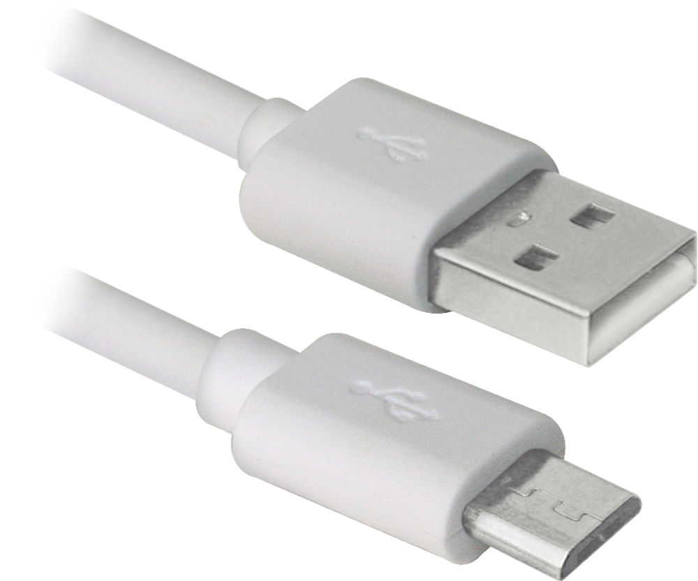 Аксессуар Defender USB AM - MicroUSB 3m USB08-10BH White 87468 аксессуар wiiix usb microusb 1 0m cbl750 umu 10og