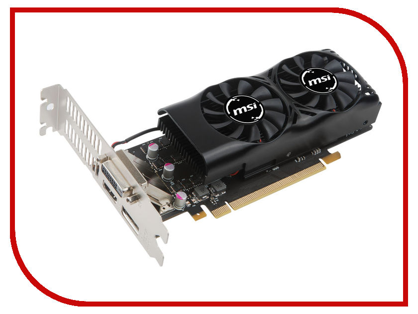 фото Видеокарта MSI GeForce GTX 1050 Ti 1290Mhz PCI-E 3.0 4096Mb 7008Mhz 128 bit DVI HDMI HDCP GTX 1050 Ti 4GT LP