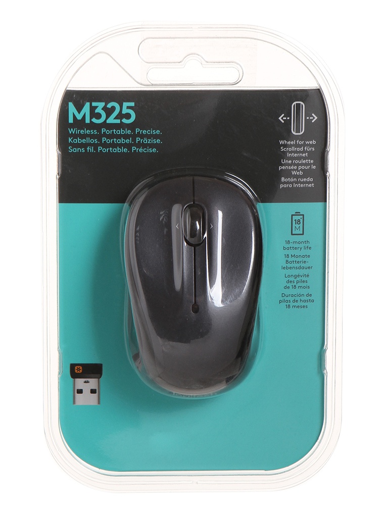Мышь Logitech Wireless Mouse M325 Dark Grey USB
