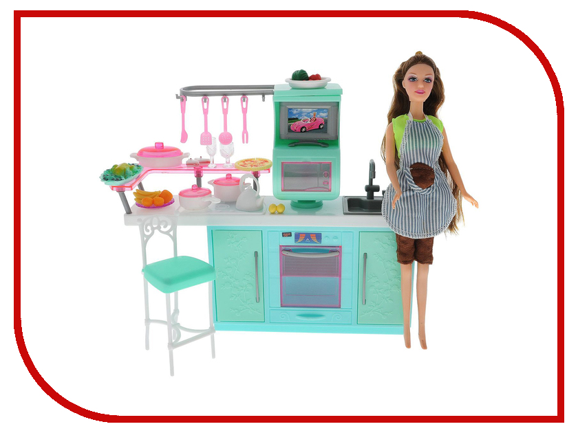 фото Кукла 1Toy Красотка набор мебели с куклой, кухня Т54500