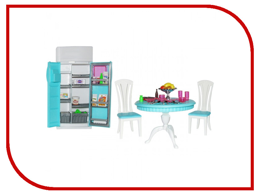 фото Игра 1Toy Красотка набор мебели для кукол, кухонный стол+холодильник Т52112