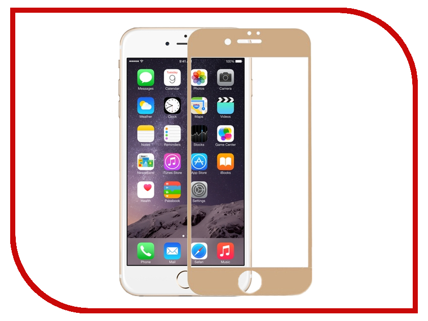 

Аксессуар Защитное стекло для APPLE iPhone 6 Krutoff 3D Gold 20229, 20229
