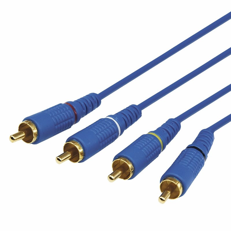 фото Аксессуар Rexant 4RCA - 4RCA 2m Blue 17-0303-1