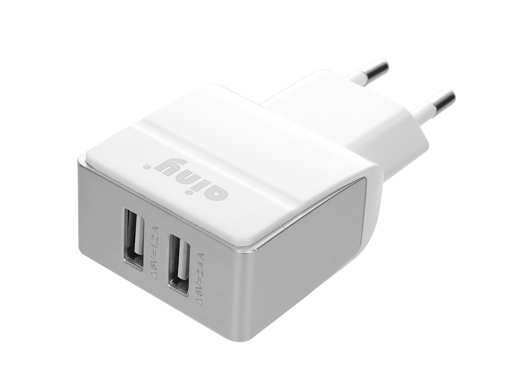 фото Зарядное устройство Ainy 2xUSB 2.4A EA-036B White