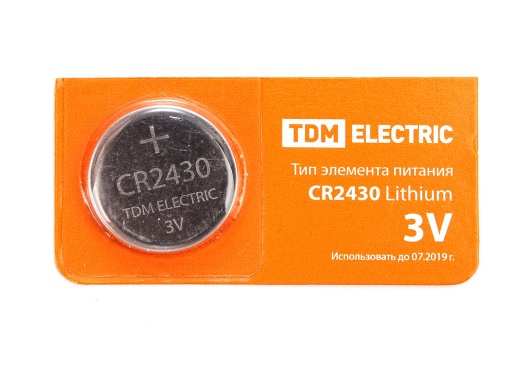 фото Батарейка cr2430 - tdm-electric lithium 3v bp-5 sq1702-0030 (1 штука)