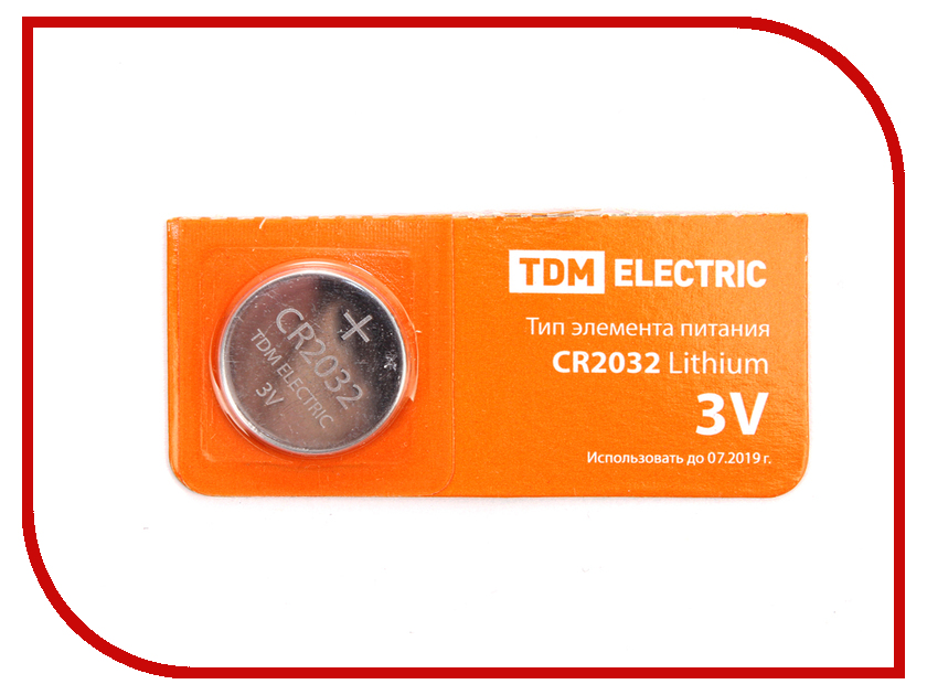 фото Батарейка CR2032 - TDM-Electric Lithium 3V BP-5 SQ1702-0029 (1 штука)