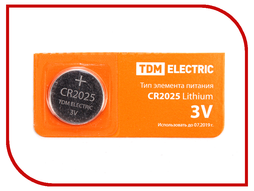 фото Батарейка CR2025 - TDM-Electric Lithium 3V BP-5 SQ1702-0028 (1 штука)