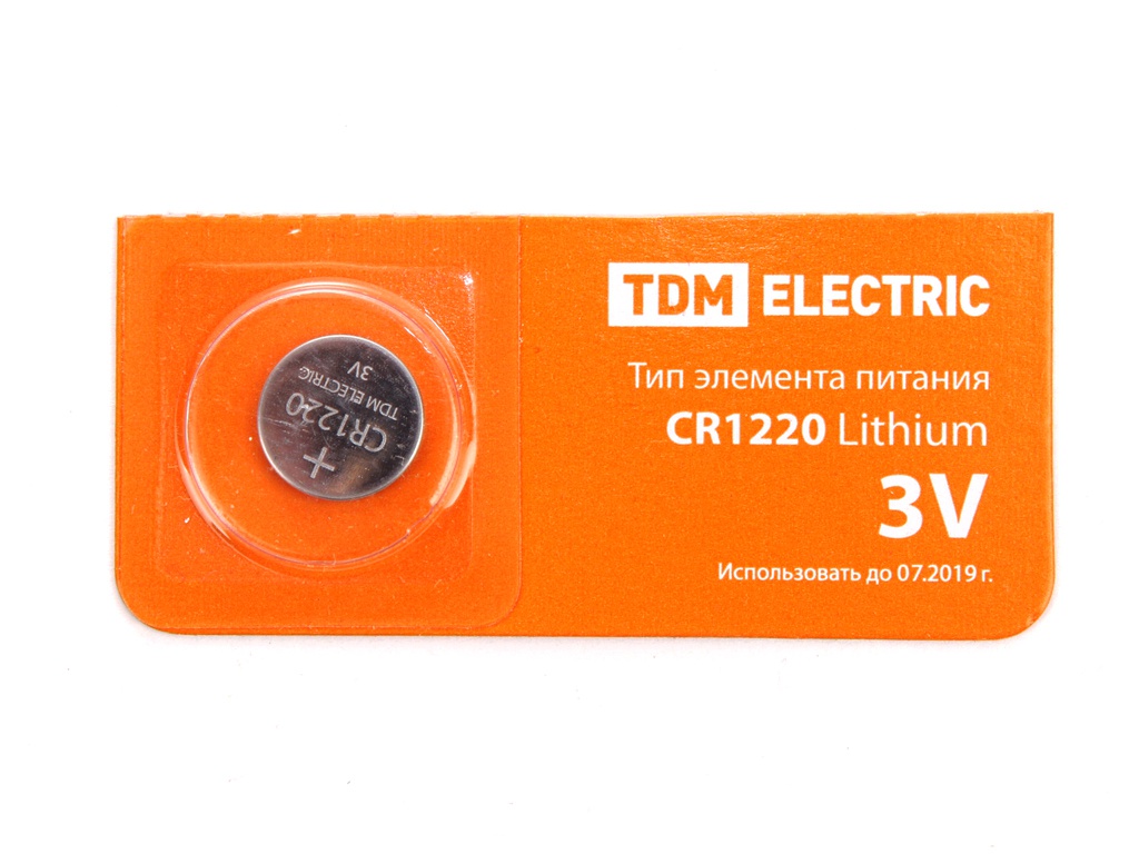 фото Батарейка CR1220 - TDM-Electric Lithium 3V BP-5 SQ1702-0024 (1 штука)