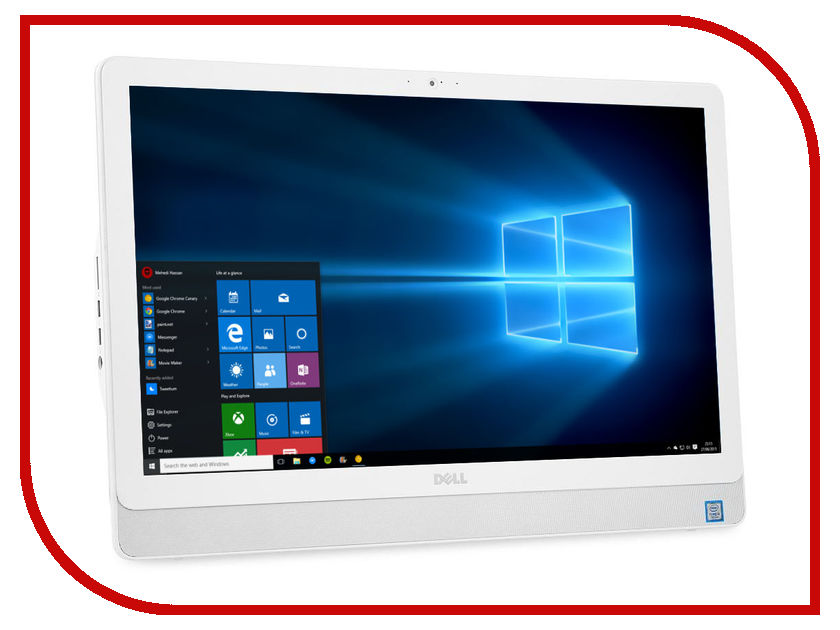 фото Моноблок Dell Inspiron 3464 White 3464-0421 (Intel Core i3-7100U 2.4 GHz/4096Mb/1000Gb/DVD-RW/Intel HD Graphics/Wi-Fi/Bluetooth/Cam/23.8/1920x1080/Windows 10)