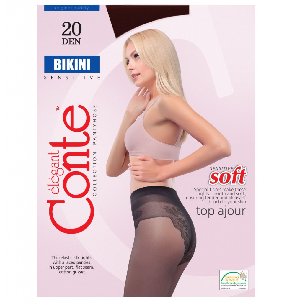 

Колготки Conte Bikini размер 4 плотность 20 Den Nero, Bikini