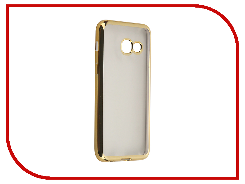 фото Аксессуар Чехол-накладка Samsung Galaxy A3 (2017) SkinBox Silicone Chrome Border 4People Gold T-S-SGA32017-008