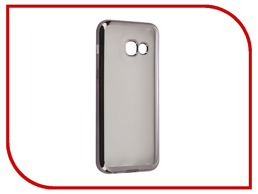 фото Аксессуар Чехол-накладка Samsung Galaxy A3 (2017) SkinBox Silicone Chrome Border 4People Dark-Silver T-S-SGA32017-008