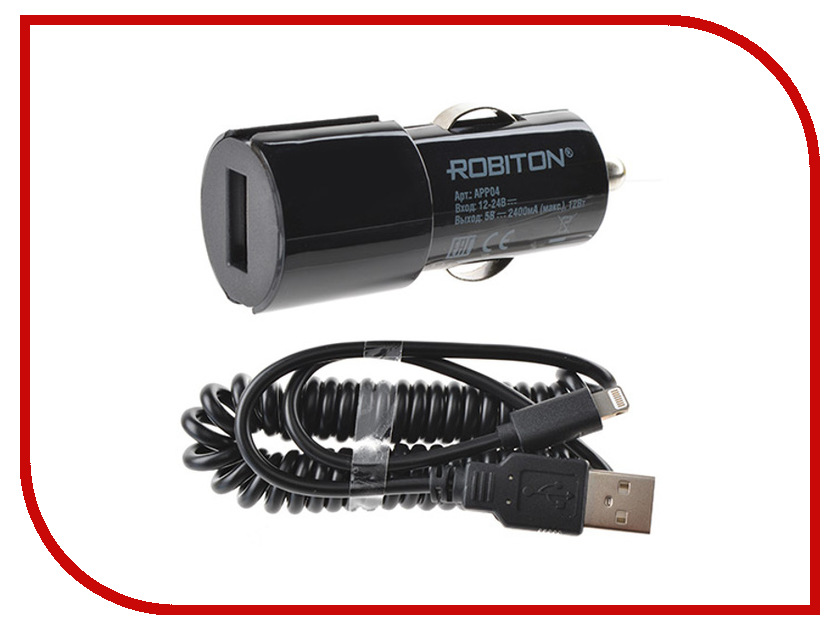 фото Зарядное устройство Robiton App04 Car Charging kit 2.4A iPhone/iPad