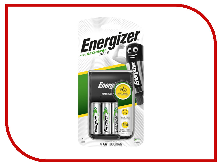 фото Зарядное устройство Energizer Base Charger EU Plug + 4 AA 1300 mAh 635078/638578