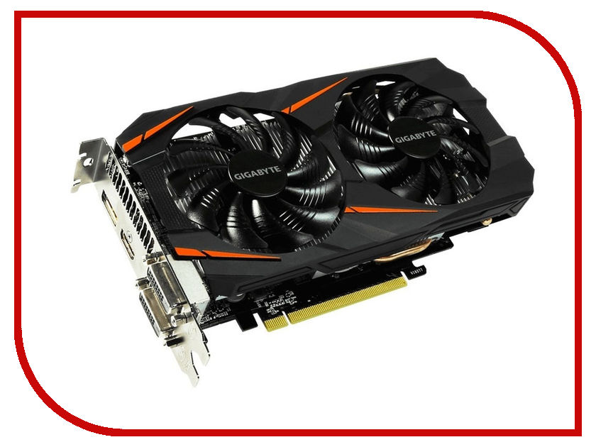 фото Видеокарта GigaByte GeForce GTX 1060 1531Mhz PCI-E 3.0 6144Mb 8008Mhz 192 bit 2xDVI HDMI HDCP Windforce GV-N1060WF2-6GD