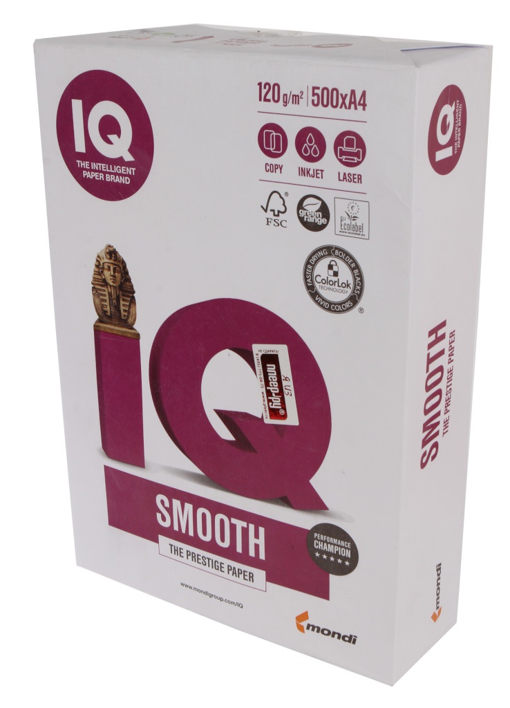 

Бумага IQ Selection Smooth А4 120g/m2 500л A+