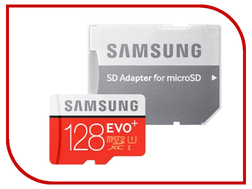 фото Карта памяти 128Gb - Samsung - Micro Secure Digital HC EVO Plus UHS-I Class 10 SAM-MB-MC128GARU с переходником под SD