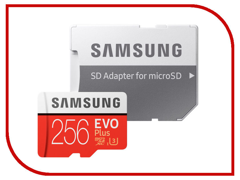 фото Карта памяти 256Gb - Samsung - Micro Secure Digital HC EVO Plus UHS-I Class 10 SAM-MB-MC256GARU с переходником под SD