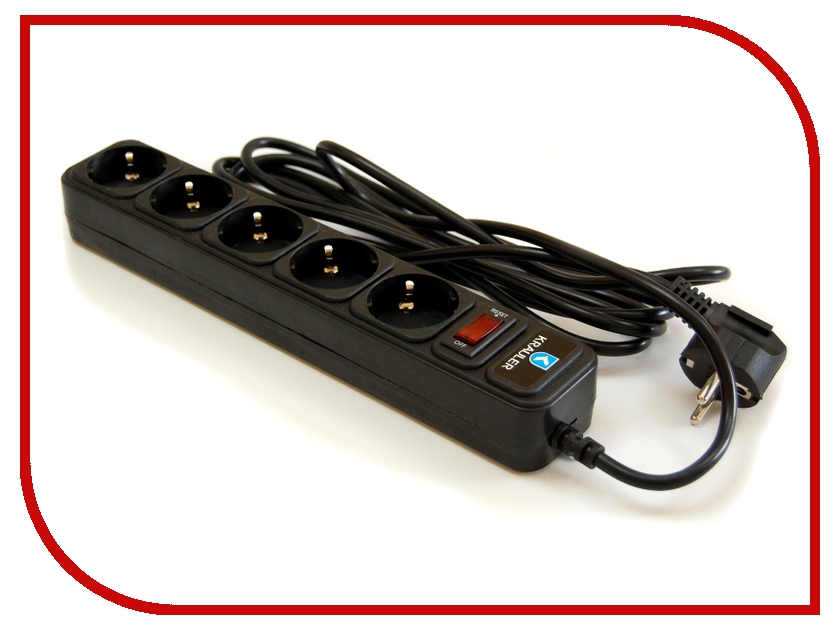 

Сетевой фильтр Krauler 5 розеток 3м Black KR-5-3,0M (B)