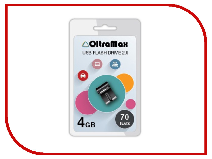 фото USB Flash Drive 4Gb - OltraMax 70 Black OM-4GB-70-Black