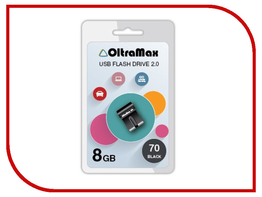 

USB Flash Drive 8Gb - OltraMax 70 Black OM-8GB-70-Black, 70