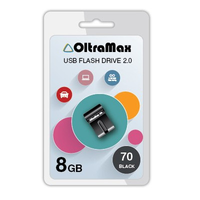 Фото - USB Flash Drive 8Gb - OltraMax 70 Black OM-8GB-70-Black usb flash drive 8gb oltramax 250 om 8gb 250 blue