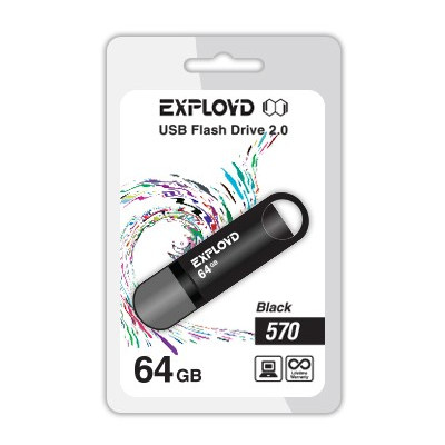 

USB Flash Drive 64Gb - Exployd 570 EX-64GB-570-Black, 570